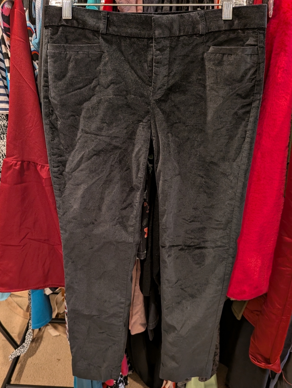 Banana Republic Black Velvet-Look Pants - Size 6